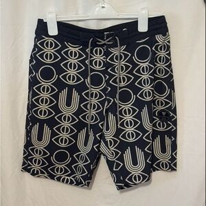 Geometric Patterned Men's Swim Board Shorts
